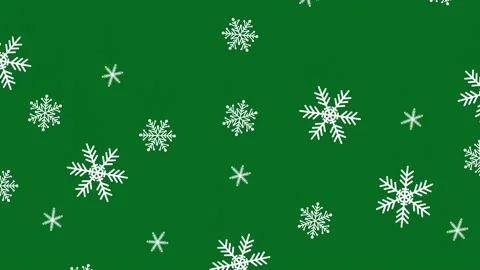 Snowflakes falling animation on green background. Stock Footage 139325405