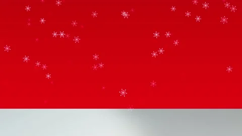 Snowflakes falling animation on red background and floor,new year and christmas  Stock Footage 167318532