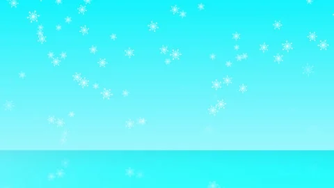 Snowflakes falling animation on winter blue background and floor,new year Stock Footage 167274003