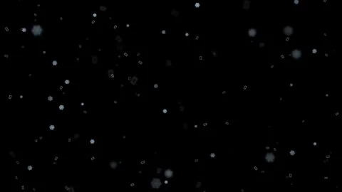 Snowflakes Falling on Black Background Isolated Overlay 库存影片 331593725