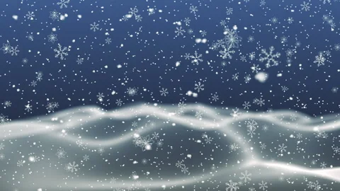 Snowflakes falling, blown away by the wind against the background of snowdri Stock Footage 256441338