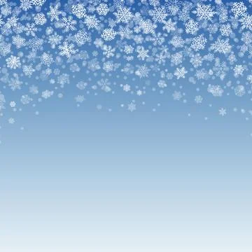 Snowflakes Falling on Blue Background Illustrazione stock