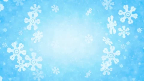 Snowflakes falling on blue background with white space for text Stock Footage 322716694