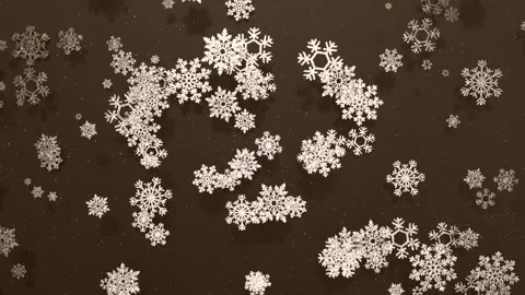 Snowflakes falling on a brown background Delicate snowflakes fall gently  Stock Footage 313486177