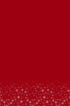 Snowflakes falling on Christmas red background, new year card concept with snow. Stock Illustration