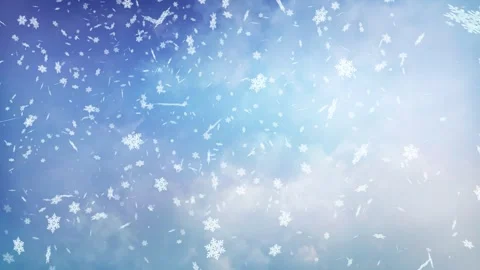 Snowflakes Falling from a Cloudy Winter Sky 4K Stock Footage 322695876