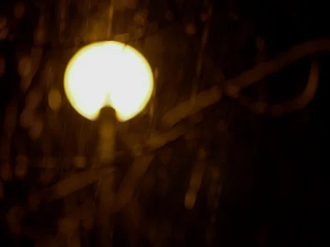 Snowflakes falling in front of lantern Stock Footage 71759867