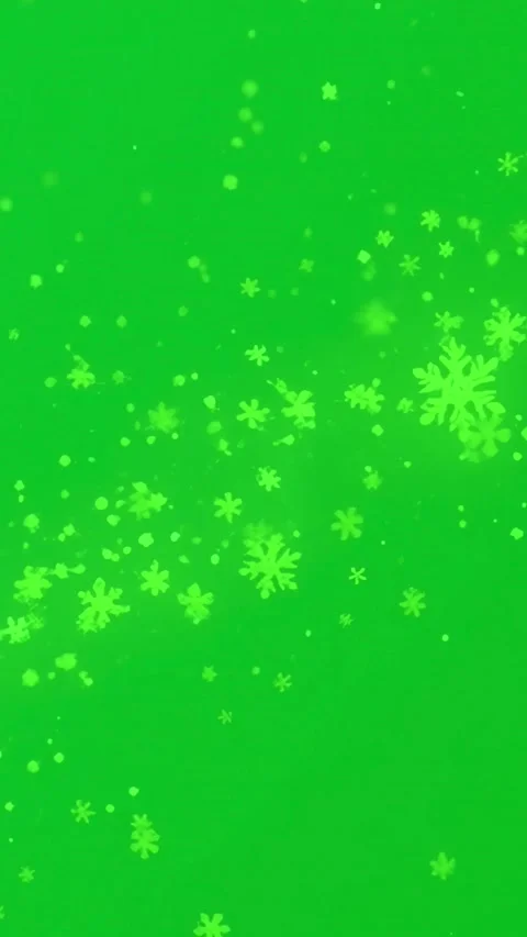 Snowflakes falling on green screen background for chroma key Stock Footage 333487681