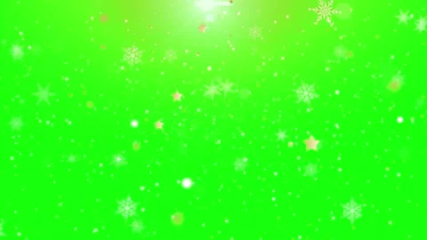 Snowflakes falling on green screen with spotlight Stock Footage 337443850