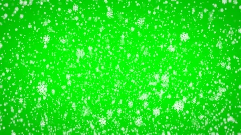 Snowflakes Falling To Ground With Green Screen Stock Footage