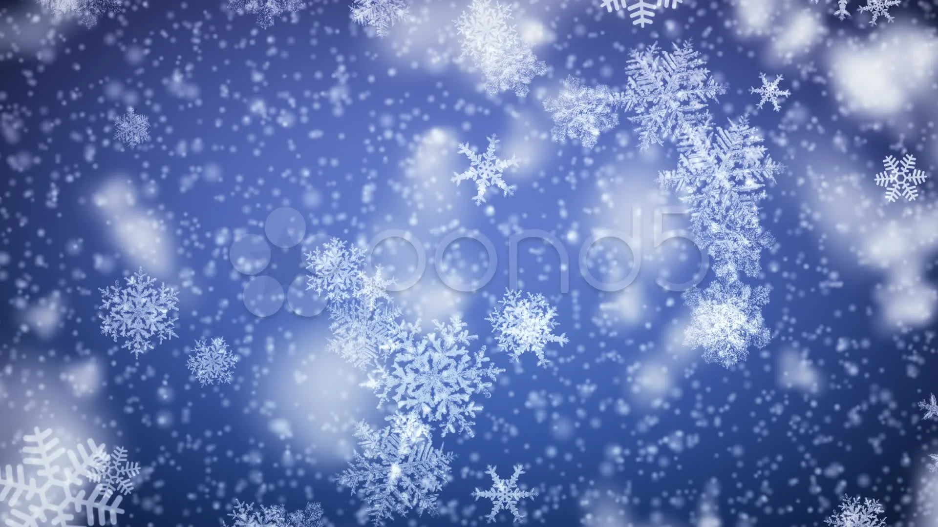 snowflakes falling background blue
