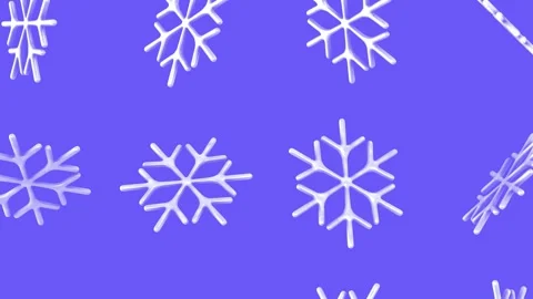 Snowflakes Falling on a Light Background. 3D Snowflakes Animation. 4K Stock Footage 286795029