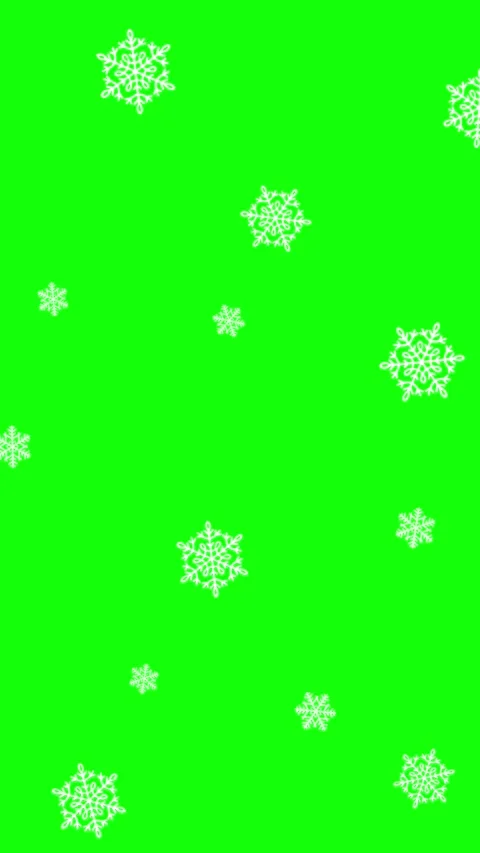 Snowflakes falling over green screen chroma key background Stock Footage 295171058