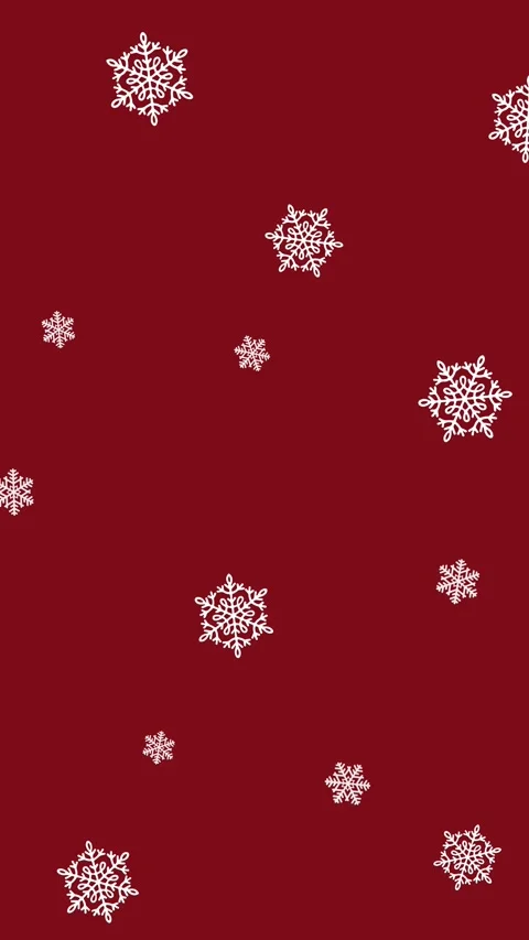 Snowflakes falling over red background. Seamless looping animation. Stock Footage 295173876