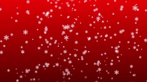 Snowflakes Falling On Red Background Stock Footage 166003606