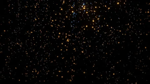 Snowflakes falling with rotation in slow motion. Teal and orange. Warm and cold Stock Footage 165412930