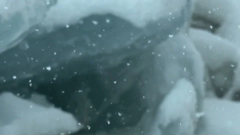 Snowflakes falling in slow motion ice background Stock Footage 89969675