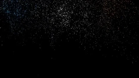 Snowflakes falling in slow motion. White, teal and orange. Warm and cold Stock Footage 165412868