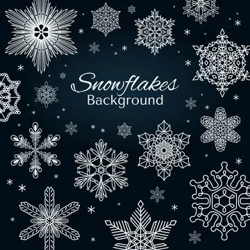 Snowflakes, falling snow frame, background Stock Illustration