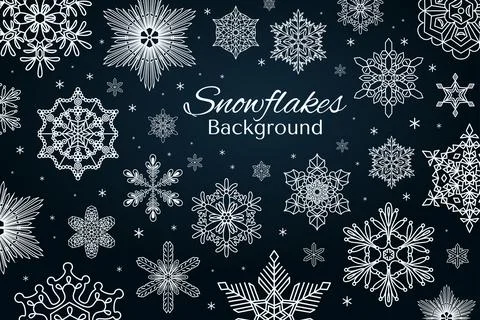 Snowflakes, falling snow frame, background Stock Illustration