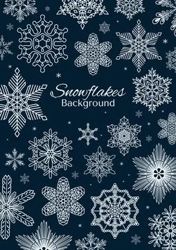 Snowflakes, falling snow frame, background Stock Illustration