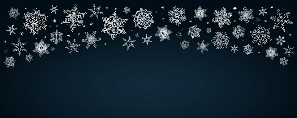 Snowflakes, falling snow frame, background Stock Illustration