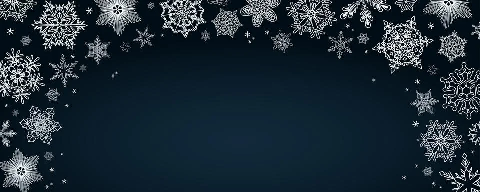 Snowflakes, falling snow frame, background Stock Illustration
