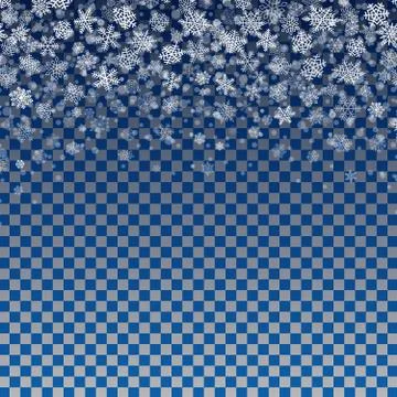 Snowflakes Falling on Transparent Background Stock Illustration