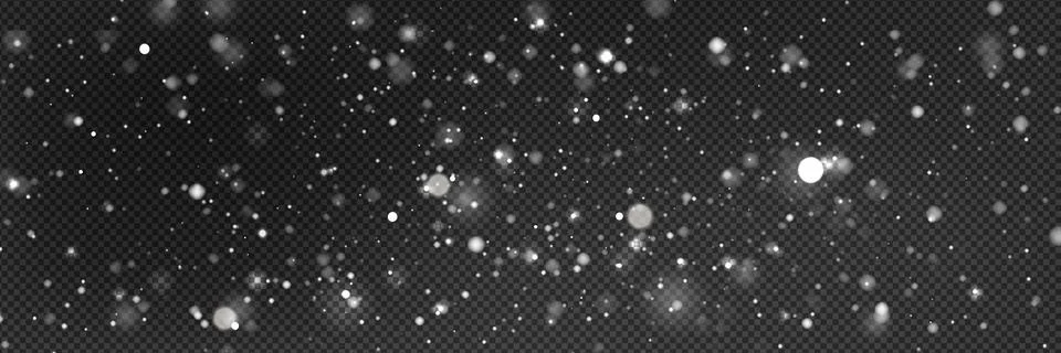 Snowflakes falling on transparent background Stock Illustration
