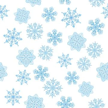 Snowflakes figured, seamless Stock Illustration