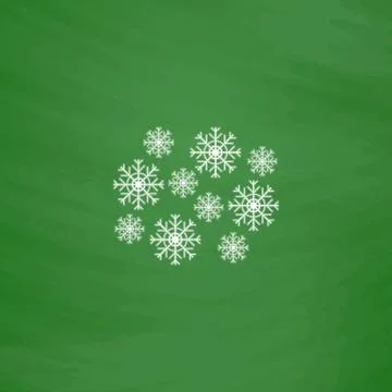 Snowflakes flat icon Stock Illustration