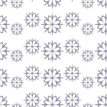 Snowflakes, flowers. Seamless vector pattern. Endlessly repeating pattern. Stock Illustration