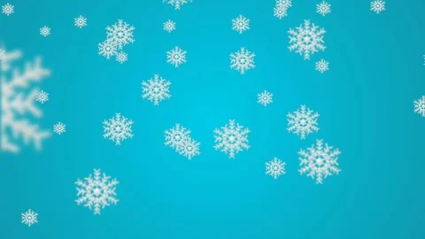 Snowflakes fly down on a blue background Stock-Footage 70432938