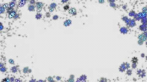 Snowflakes Frame Alpha Loop Stock Footage 292625063