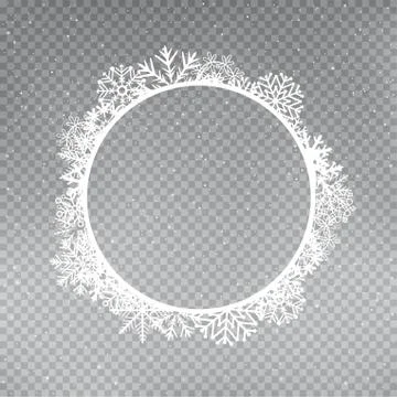Snowflakes frame round template Stock Illustration