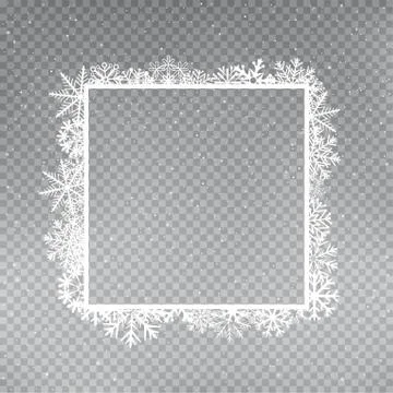 Snowflakes frame square template Stock Illustration