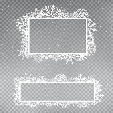 Snowflakes frame template set Stock Illustration