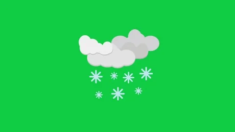 Snowflakes gently falling from a cloud on green screen for winter visuals. Stock Footage 296635973
