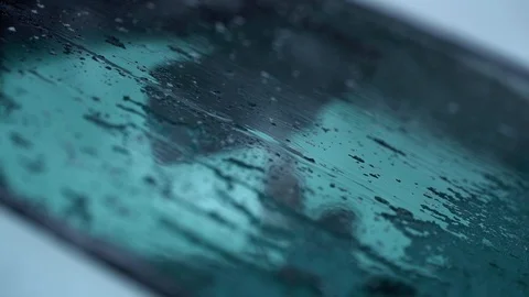 Snowflakes on Glass Stock Footage 85928036