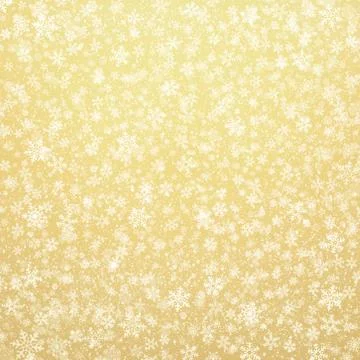 Snowflakes on gold background Stock Illustration