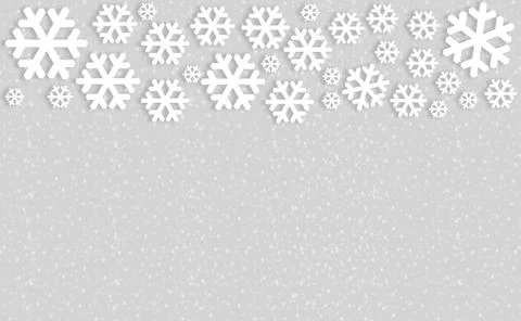 Snowflakes on gray background with copyspace Stock Photos