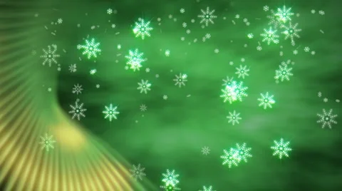 Snowflakes with Green Accent Stock Footage 891487