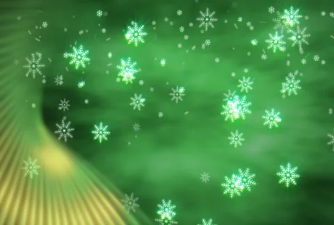 Snowflakes with Green Accent Stock Footage 891489