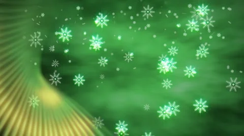 Snowflakes with Green Accent Stock Footage 891490