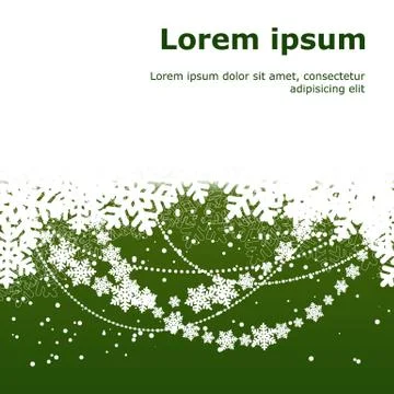 Snowflakes green background Stock Illustration