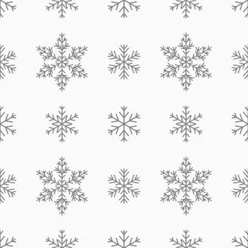 Snowflakes grey seamless pattern. Vector illustration. Stock Illustration