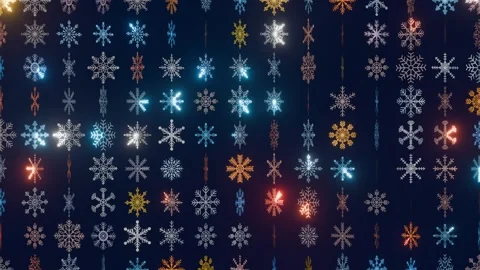 Snowflakes grid christmas background Stock Footage 256807660