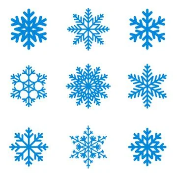 Snowflakes icon collection. vector shape. Stock Illustration