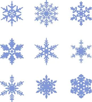 Snowflakes icon collection. Vector shape Illustrazione stock