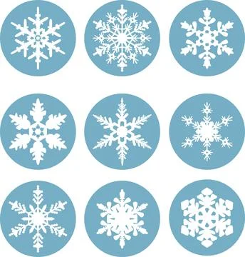Snowflakes icon collection. Vector shape Stock Illustration
